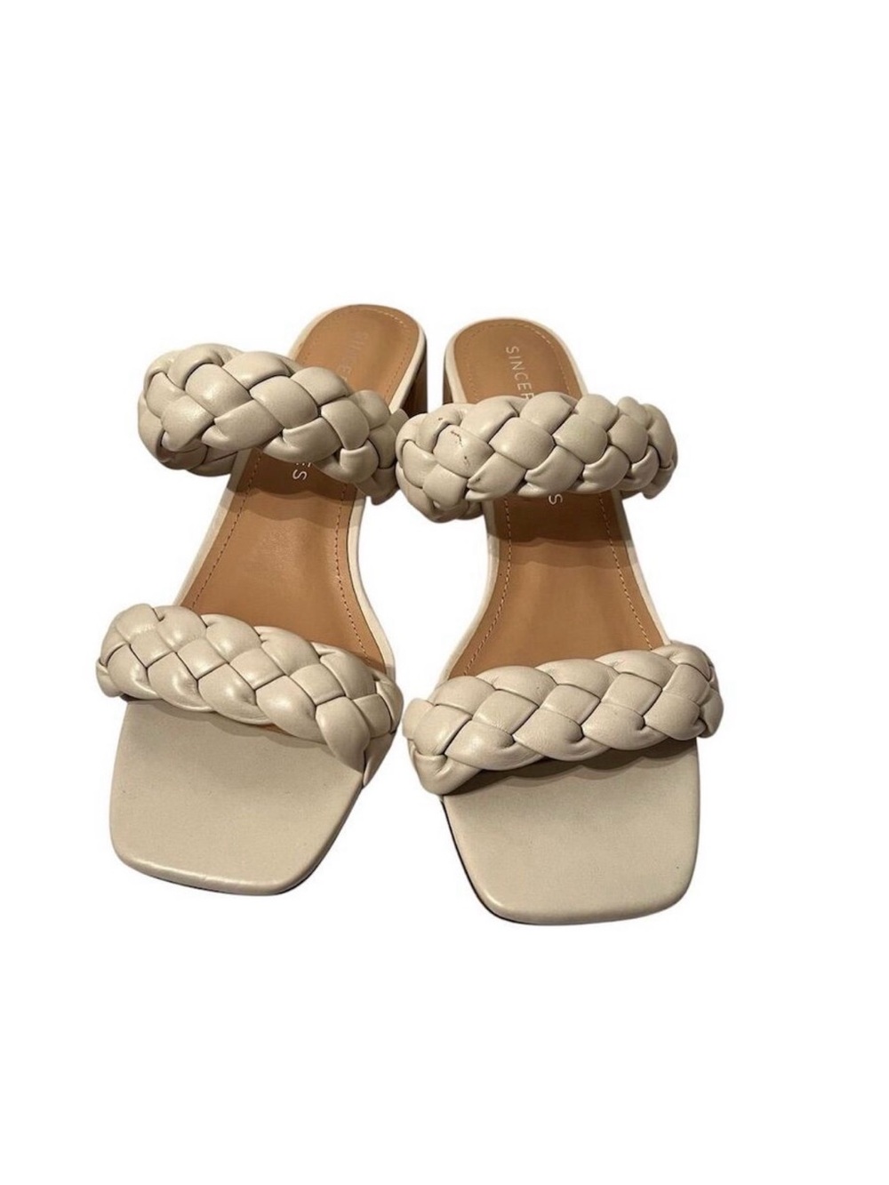 Sincerely Jules Women's White Braided Strap Sandals  Size 8 M Sandals